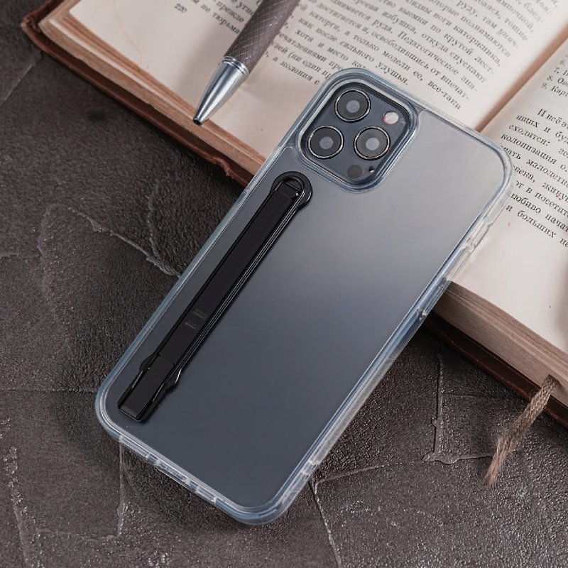 SleekStrip超薄型の美しい携帯電話ホルダー-シャープでクールなブラックxマットブラックのフレーム- - スマホアクセサリー - 合皮 