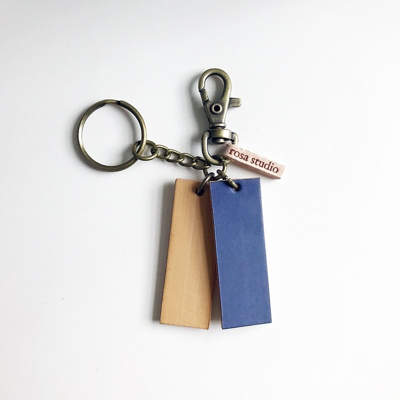Leather key ring│yellow purple SAC01012 - Keychains - Genuine Leather Yellow