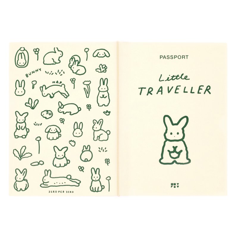Passport Cover Rabbit/Green - ที่เก็บพาสปอร์ต - กระดาษ 
