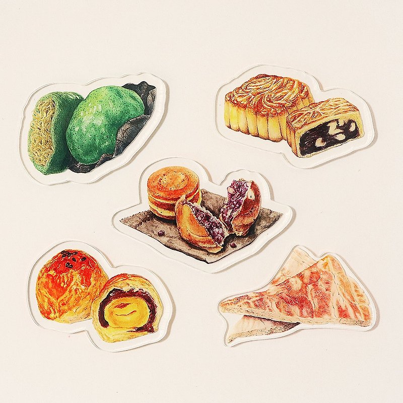 Taiwanese cake acrylic magnet/ refrigerator magnet/ NdFeB magnet - Magnets - Plastic Green
