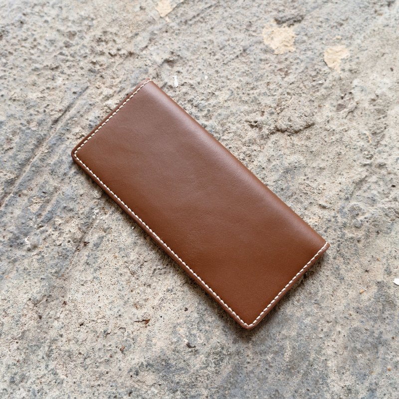 12 Card Long Wallet。Leather Stitching Pack。BSP027 - เครื่องหนัง - หนังแท้ สีเขียว