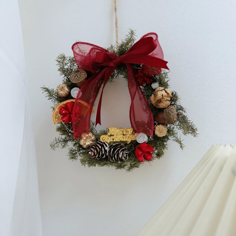クリスマスリース クリスマスプレゼント クリスマス飾り付け プレゼント交換 プリザーブドフラワーリース ドライフラワーリース つるリース - ドライフラワー・ブーケ - 寄せ植え・花 グリーン