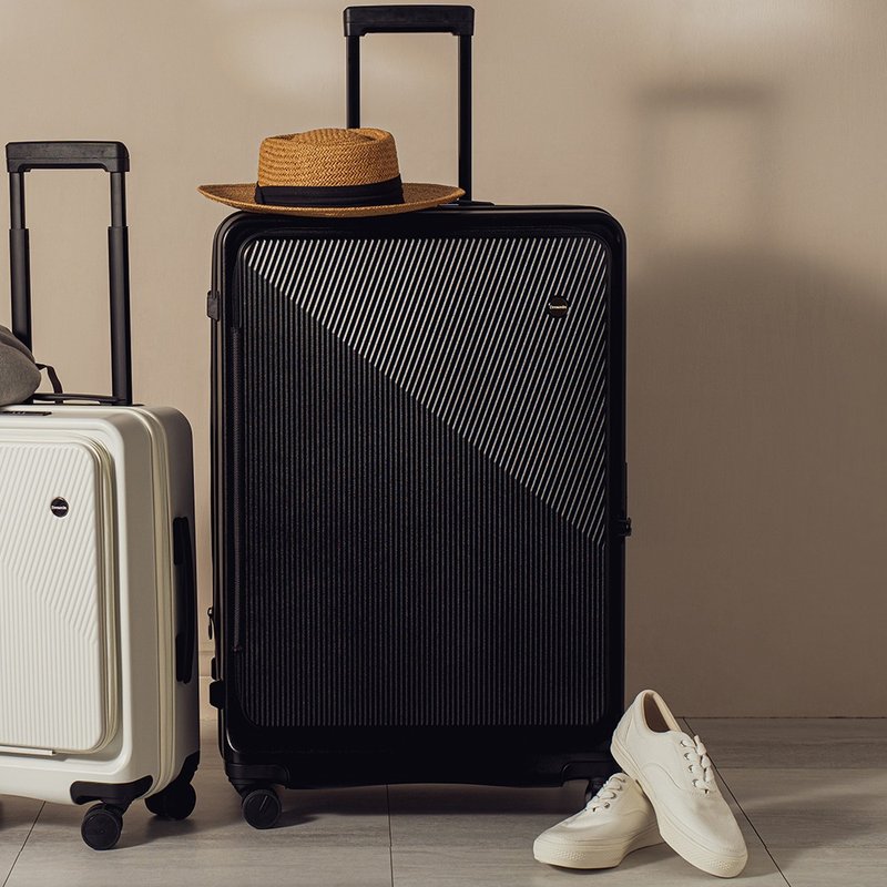 Dreamin InnoPro 28吋日本煞車靜音輪上掀前開式行李箱-曜石黑 - 行李箱/旅行袋 - 塑膠 黑色