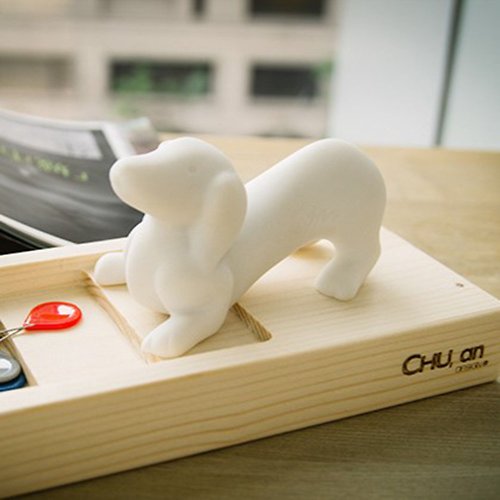 CHU, AN Design 【療癒擺件 | 擺飾 】愛玩臘腸-狗狗造型石雕