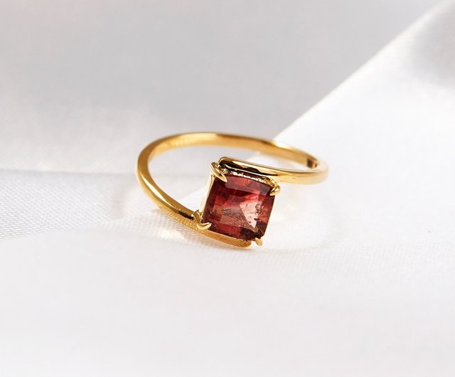 K10 Rubellite Rubik's Cube Ring - Shop wondernancyjewelry General