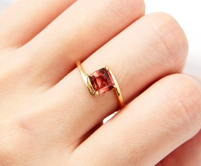 K10 Rubellite Rubik's Cube Ring - Shop wondernancyjewelry General