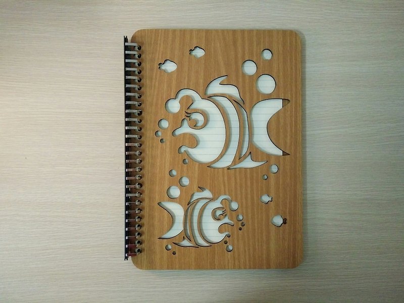 [Teacher’s Day Gift] B5 two-leaf loose leaf 26-hole underwater world - Notebooks & Journals - Wood 