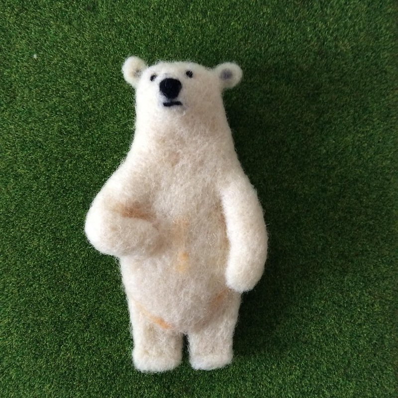 Polar Bear Steve butler brooch - เข็มกลัด - ขนแกะ ขาว