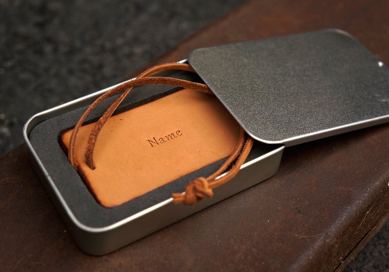真皮 行李吊牌 咖啡色 - 皮革吊牌 多色可選 客製化刻字 客製化禮品  客製化包裝