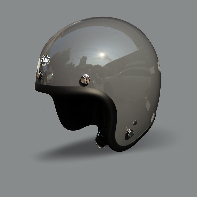 Half-face helmet made in Taiwan, Cement gray retro plain color-a total of 30 color egg-shaped perfect proportions - หมวกกันน็อก - วัสดุอื่นๆ 