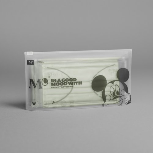 MO / MaskOn. 迪士尼4層一次性口罩 - 橄欖綠 (12 個) - 米奇 - 大碼