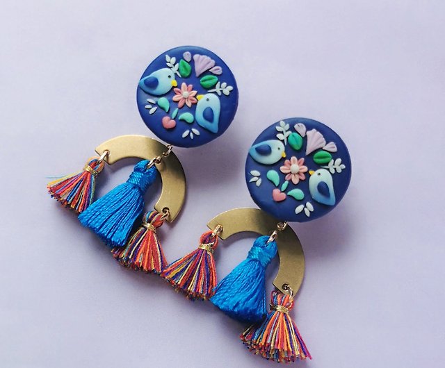 Made with love. Handmade polymer clay earrings