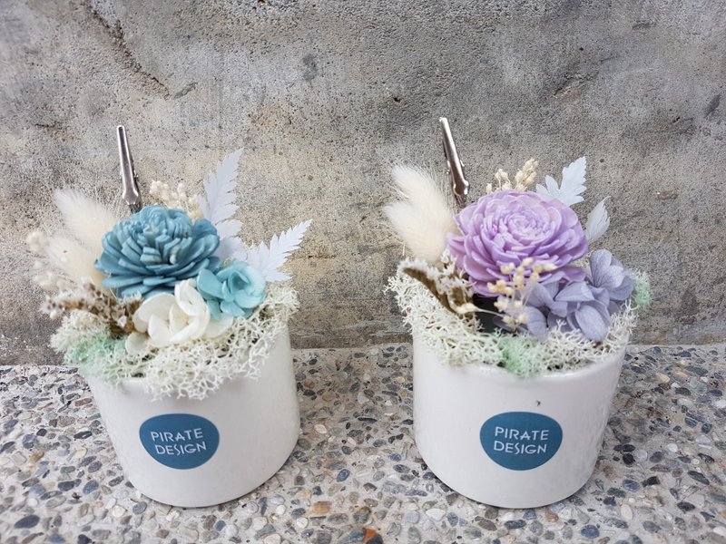 Haizang Design│Romantic Fruit Yang. Fragrant dried flower sketch potted romantic purple - ตกแต่งต้นไม้ - พืช/ดอกไม้ สีม่วง