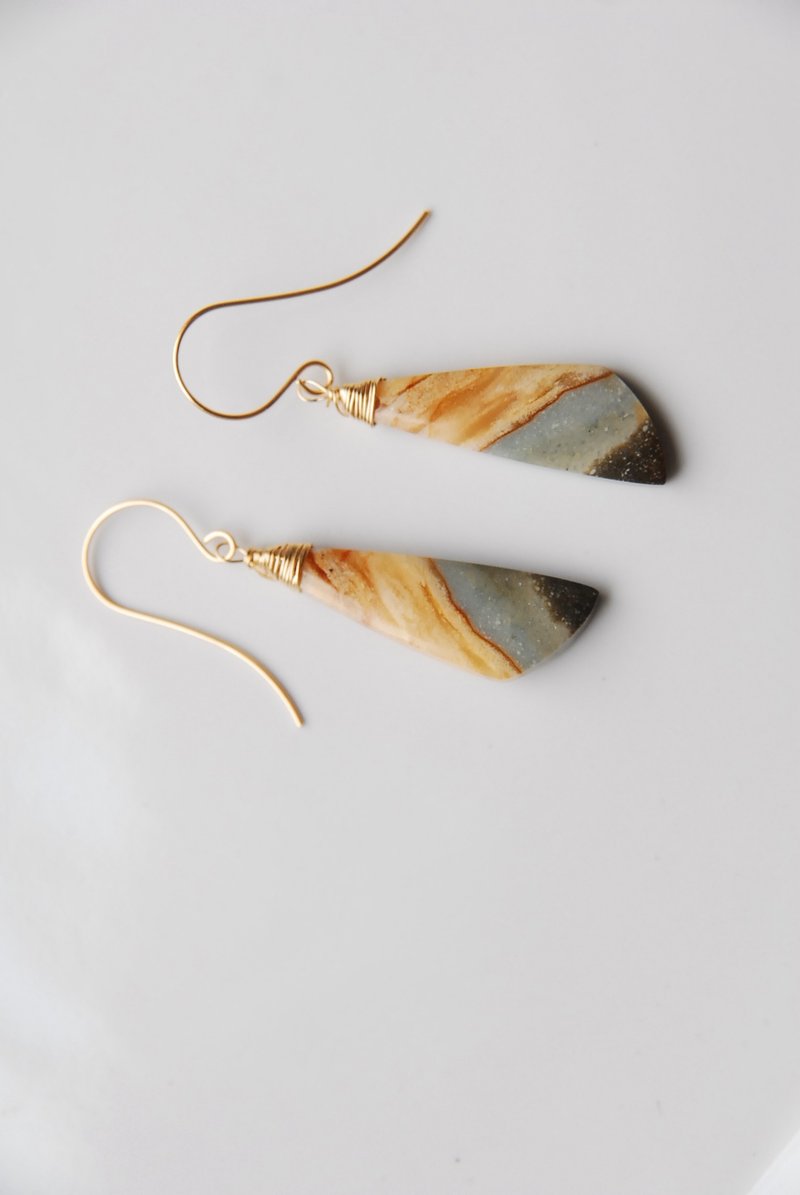 ポリクロームジャスパーのピアスno.2　１４kgf - 耳環/耳夾/耳骨夾 - 半寶石 多色