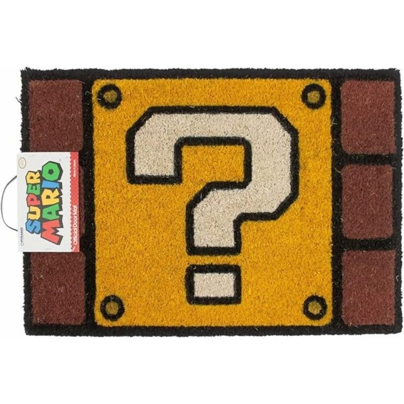 [Nintendo] Super Mario Question Mark Brick Imported Doormat/SUPER MARIO - พรมปูพื้น - พืช/ดอกไม้ สีเหลือง