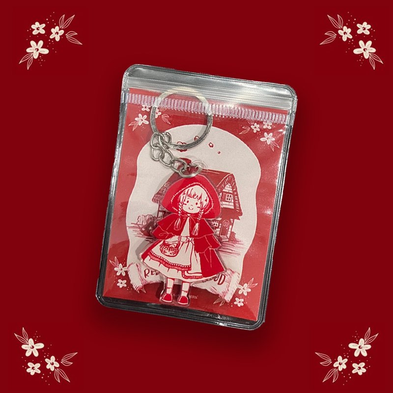 Little Red Riding Hood Key Chain - 鑰匙圈/鑰匙包 - 壓克力 紅色
