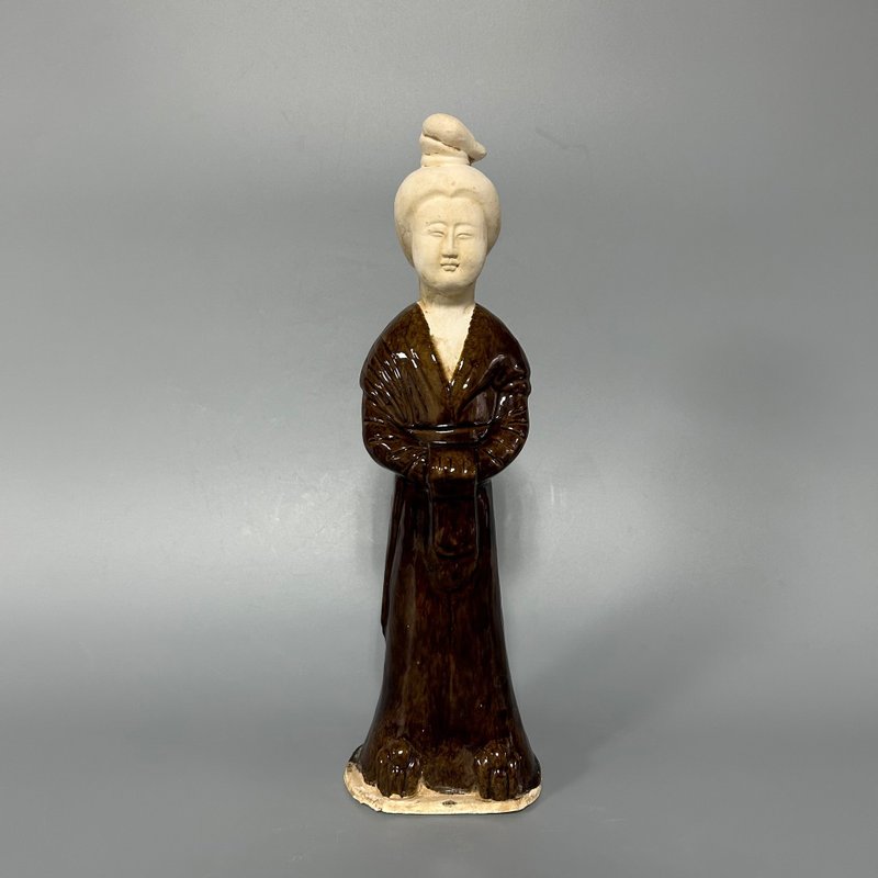 唐三彩女立俑 - 擺飾/家飾品 - 陶 卡其色
