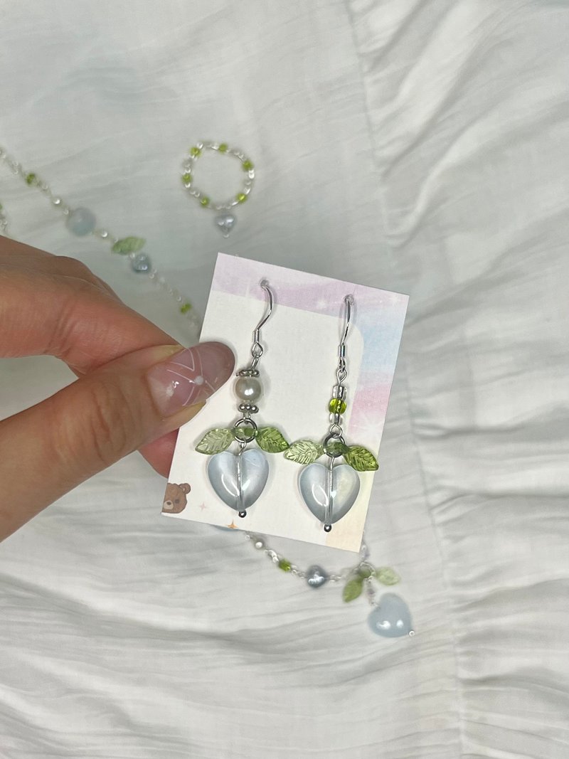 Spring Fairy Garden Earrings丨Small fresh pastoral love handmade earrings-two colors - Earrings & Clip-ons - Other Materials 