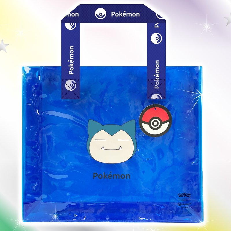 QuickFilm Pokémon 透明PVC沙灘袋 (卡比獸) - 手提包/手提袋 - 塑膠 藍色