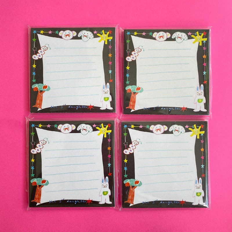 Bunny & friends memo pad - Sticky Notes & Notepads - Paper Black