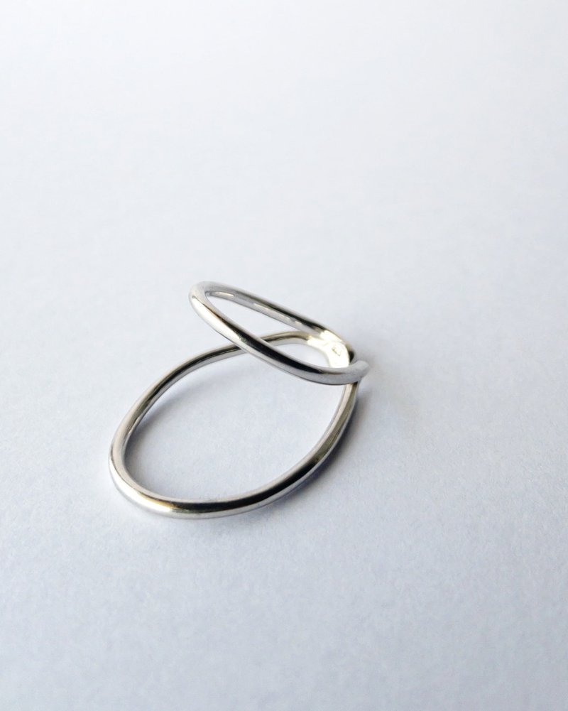 Orbit double line ring, ear cuff/Interchangeable/着せ替え/silver925 惑星 行星 軌道戒指 日本 - リング・指輪 - スターリングシルバー シルバー