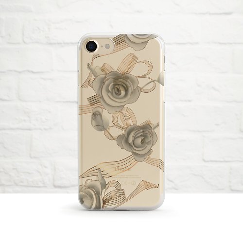 OneLittleForest 緞帶玫瑰-防摔透明軟殼- iPhone 14 pro至 iPhone SE, Samsung