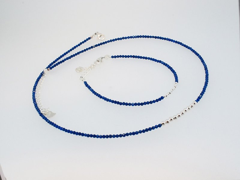 寶石加長2吋銀手鍊頸鍊套裝 ( Assorted Gems +2" Silver 925 Bracelet & Necklace set ) - 手鍊/手環 - 寶石 多色