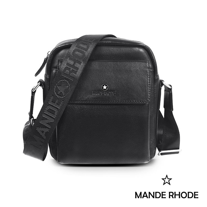MANDE RHODE - 真皮訂製前掀造型斜背包 - A7777K - 側背包/斜背包 - 真皮 黑色
