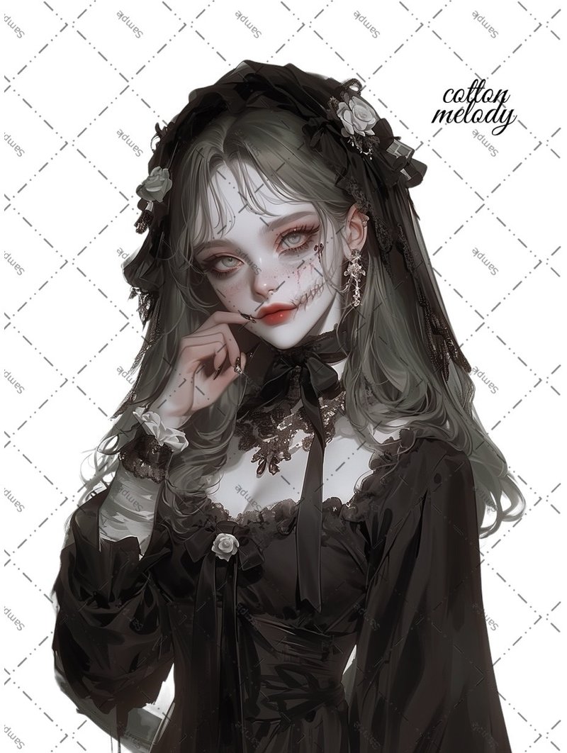 original sticker no.1662 人物ステッカー オリジナルステッカー 人物ステッカー 女の子ステッカー オリジナル人物ステッカー - 貼紙 - 紙 