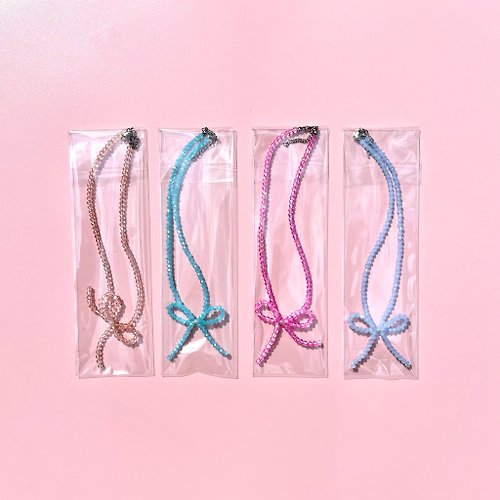 daintyme Choker Ribbon • Dainty Crystal Ribbon Necklace Pastel Color Jewelry Bridemaids