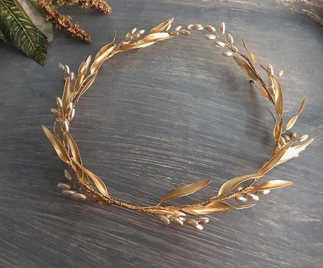 Gold Laurel Leaf Crown Accessory