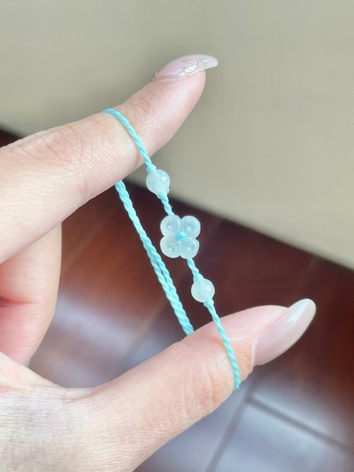 璞翠 PU CUI JEWELRY 晴綠小桂花老坑正冰種水翡翠手繩