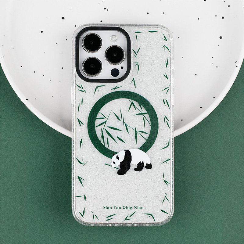 綠色竹林熊貓 iPhone 磁吸手機殼 - 手機殼/手機套 - 其他材質 
