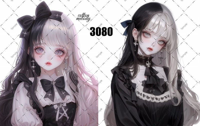 original sticker o.3080 人物ステッカー オリジナルステッカー cotton melody - 貼紙 - 紙 