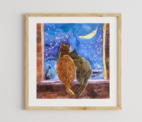絵画 猫 ねこ アート ミニ画 水彩 透明水彩 猫の絵 cat art 癒し 販売しています。 好奇心たっぷりの子猫を描きました。 #猫#ねこ