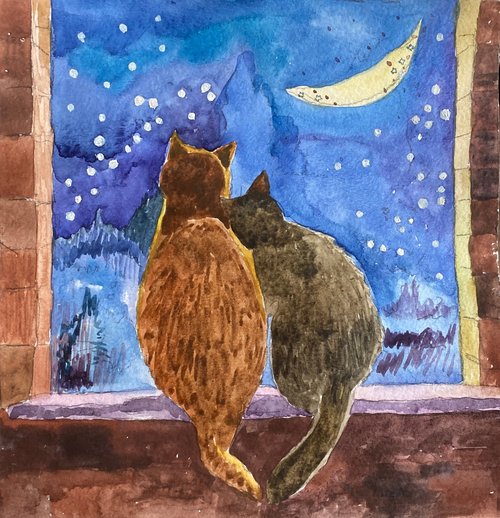 絵画 猫 さび猫 切り絵 インテリア 猫の絵 猫のイラスト