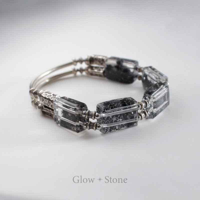 GLOWSTONE 藍黑幽靈手排/手串 - 手鍊/手環 - 水晶 黑色