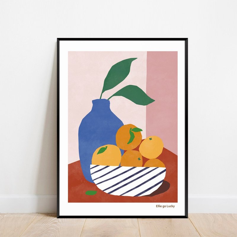 Art print/ Orange Still life / Illustration poster A3 A2 - Posters - Paper Multicolor