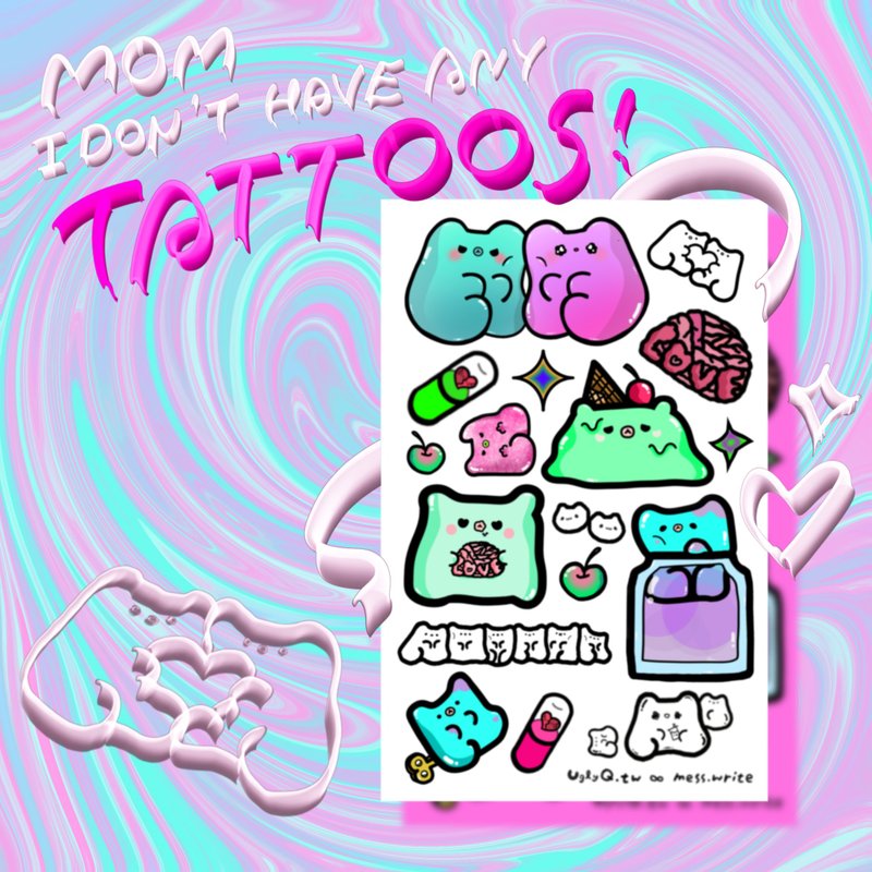 [Mom, I don’t have a tattoo] Boom Bear Tattoo Sticker - Stickers - Other Materials 