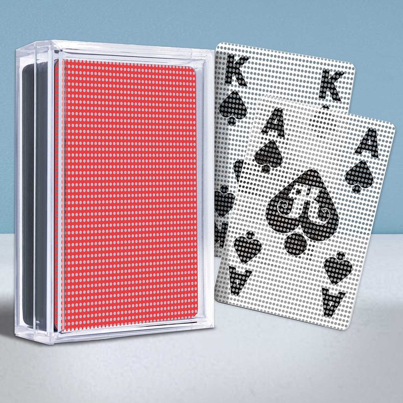 [ROYAL Leyou] Transparent Crystal Dotted Playing Cards - Colorful Orange - บอร์ดเกม - พลาสติก หลากหลายสี