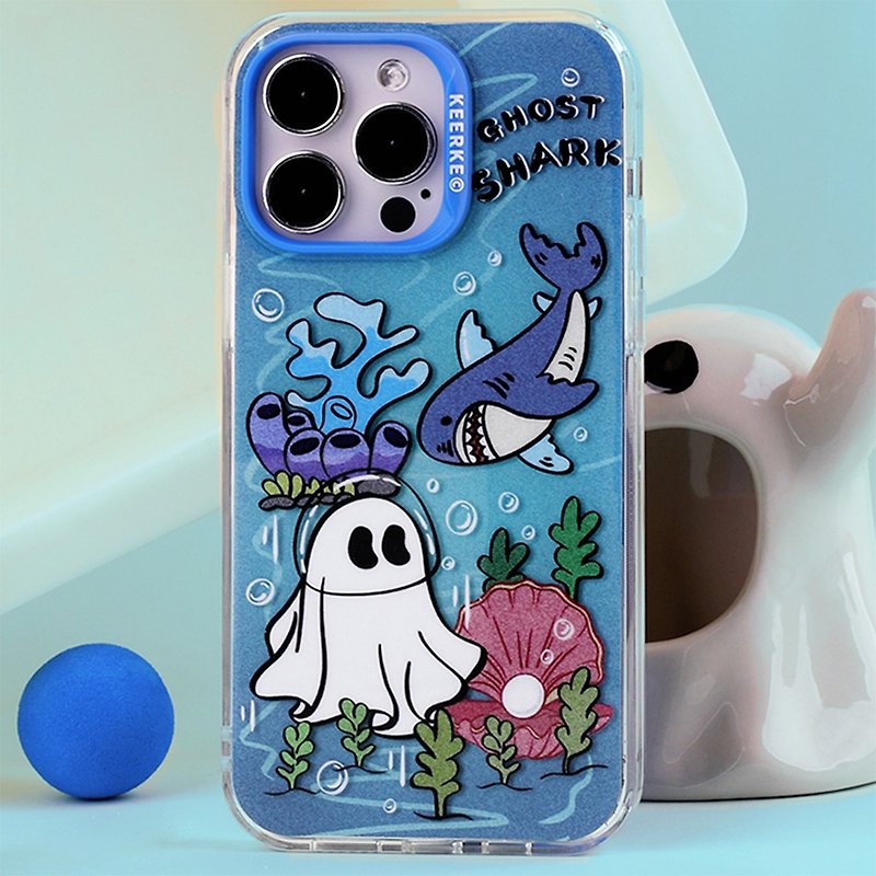Underwater World Shark Ghost iPhone Case - เคส/ซองมือถือ - วัสดุอื่นๆ 