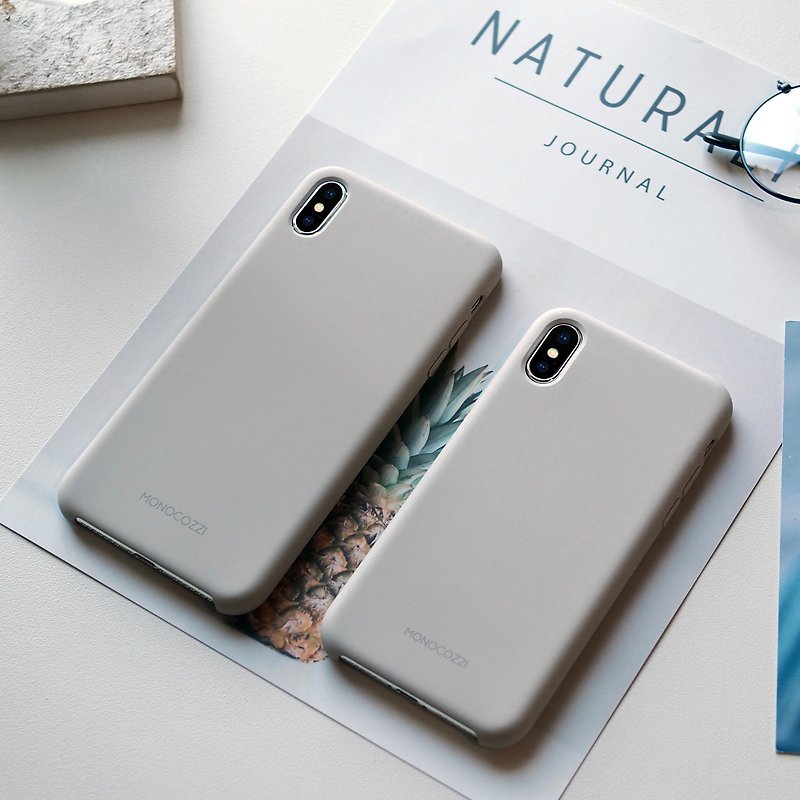 GRITTY | Liquid Silicon Stain Resistant Case for iPhone XS / XS Max - Stone Grey - Phone Cases - Polyester Gray