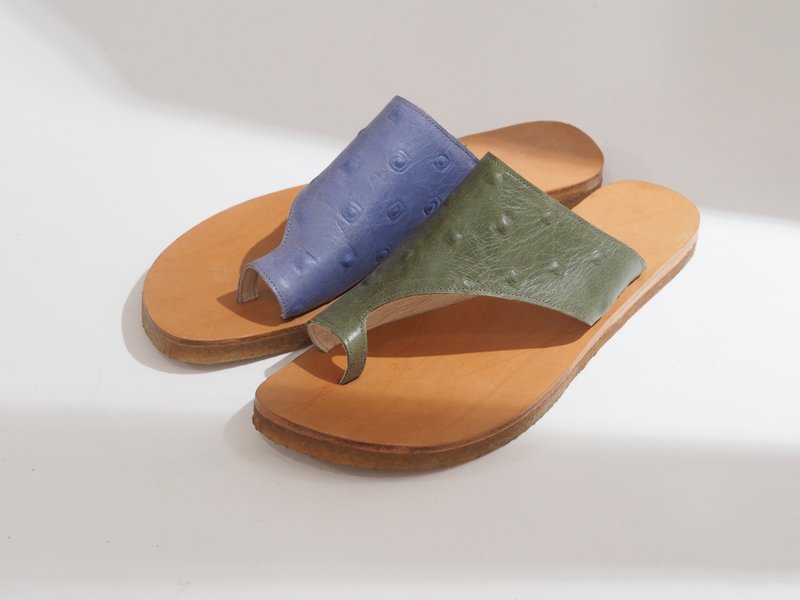 展示品出清 - 愛花sandals Eu40# - 拖鞋 - 真皮 綠色