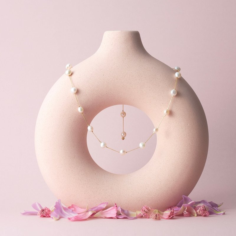 Mellow necklace -LATUA STELLA- - 項鍊 - 珍珠 金色