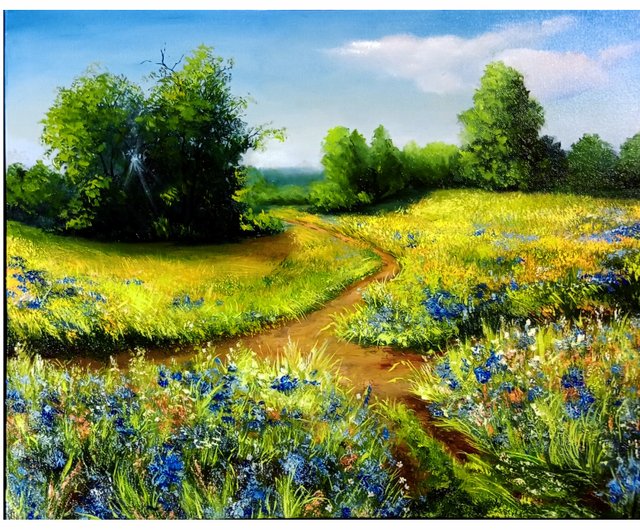 絵画　油絵　春の予感 絵画 油絵 常念岳と桜 （小川久雄） 【肉筆】【油絵】【桜絵