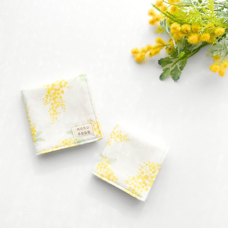 Spring Mimosa Cotton Gauze Handkerchief Organic Cotton - Handkerchiefs & Pocket Squares - Cotton & Hemp Yellow