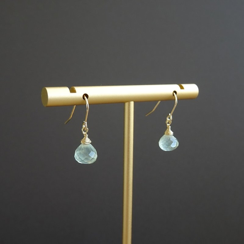 Prehnite Faceted Onion Briolette 14K GF Dangle Earrings - Earrings & Clip-ons - Semi-Precious Stones Green