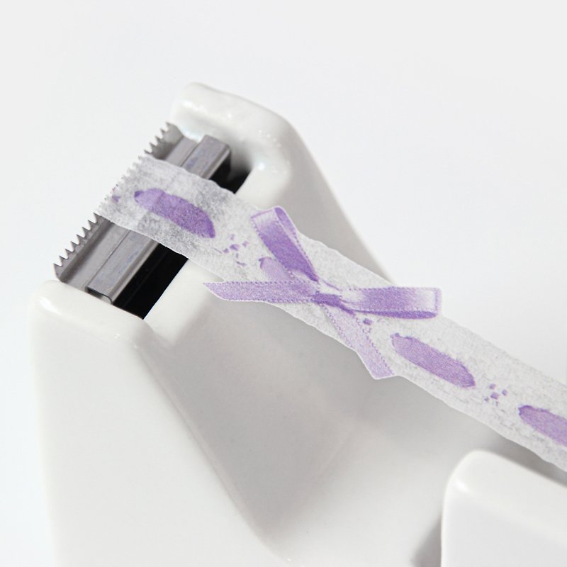 Eyelet Lace Die-cut Masking Tape | Purple Ribbon - 紙膠帶 - 紙 紫色