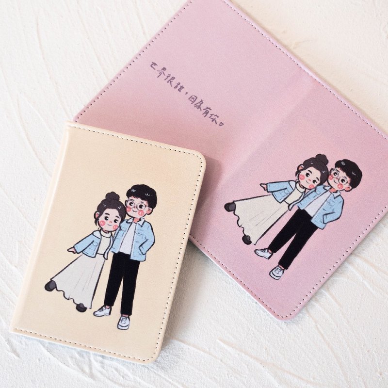 [Customized] Xiyan Painted Passport Cover Couple Passport Leather Passport Cover Customized Passport Holder - Passport Holders & Cases - Polyester Multicolor