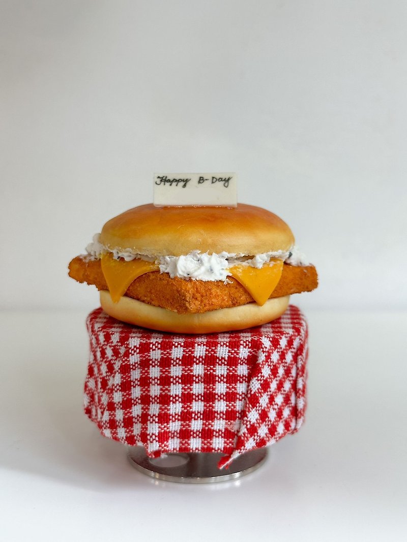 [American Style] Fish Fillet Bun Music Box | Food Ornaments | Miniature Ornaments - อื่นๆ - ดินเหนียว 